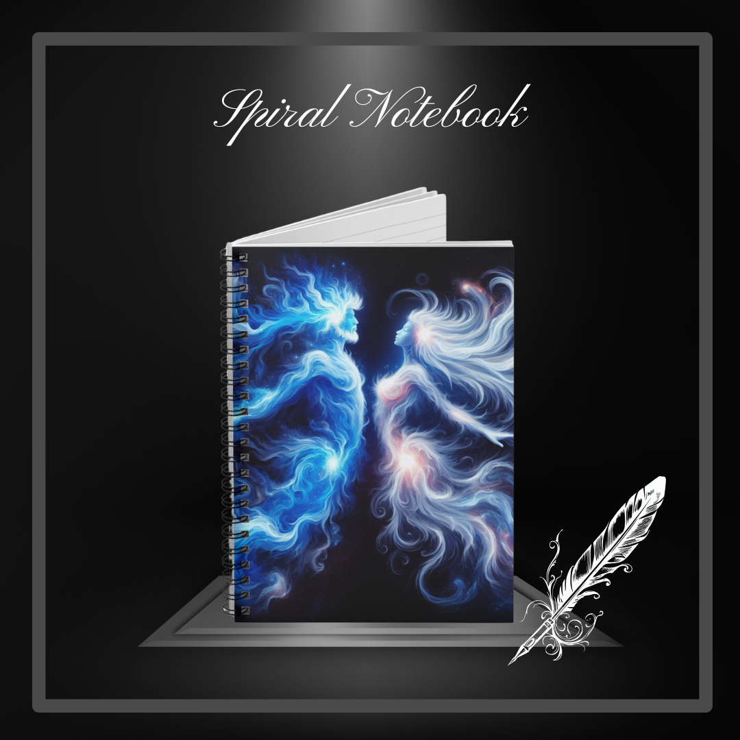 Twin Flames Cosmic Dance Spiral Notebook - Ruled Line