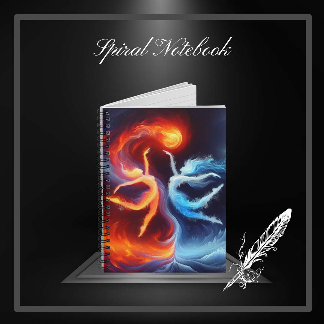 Twin Flames Fire and ice Spiral Notebook - Ruled Line